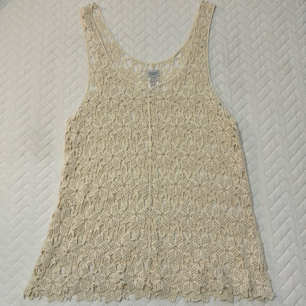 Charming Charlie Cream Crochet tank top